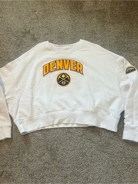 Pro Standard Denver Nuggets Retro Classic Women's Fleece Crewneck White L